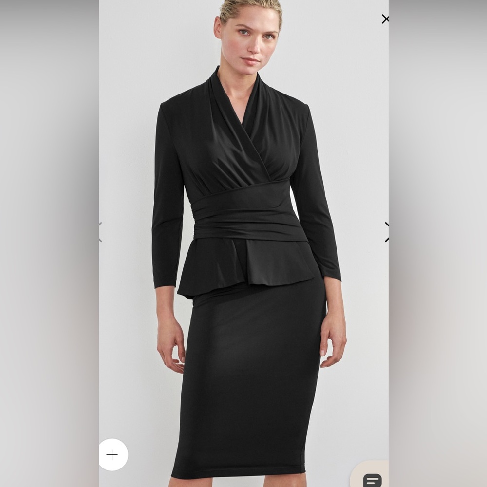 THE FOLD Arlington Black Jersey Dress Size 12 NWT